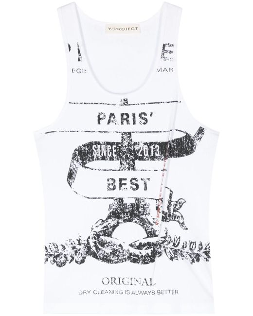 Y. Project White Paris` Best Print Tank Top