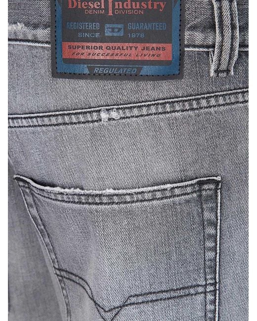 DIESEL Gray Distressed Denim Shorts for men