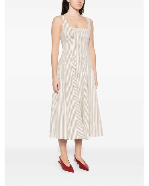 Staud White Wells Midi Dress
