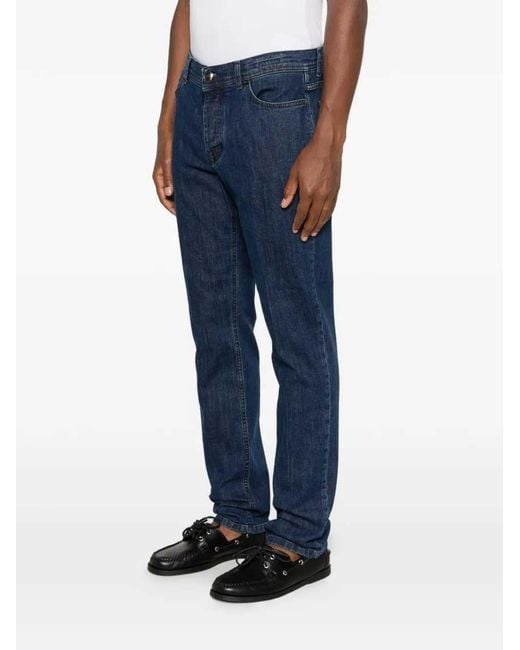Sartorio Napoli Blue Straight-Leg Jeans for men