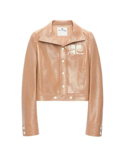 Courreges White Re-Edition Cropped Vinyl Jacket