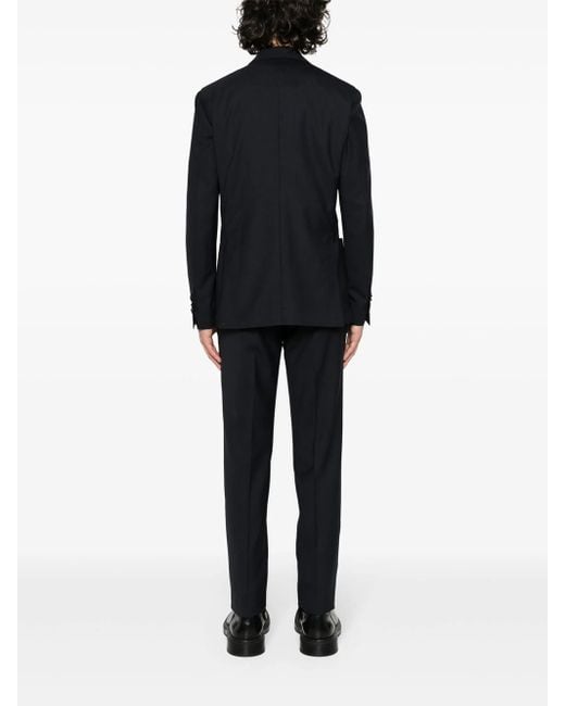 Lardini Black Single-Breasted Wool Suit for men