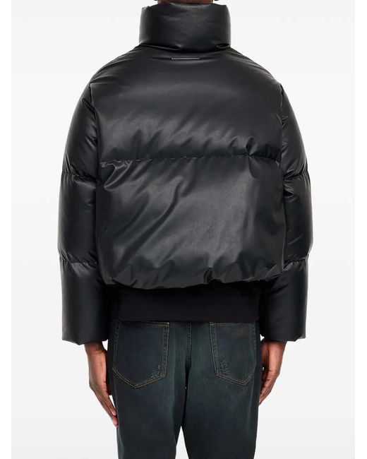 MM6 by Maison Margiela Black Padded Leather-Effect Jacket