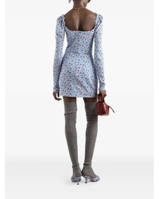 Dolce & Gabbana Blue Floral Dress