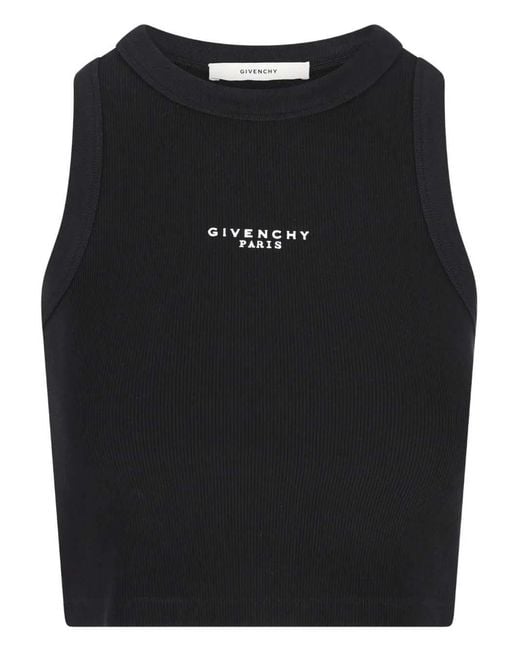 Givenchy Black Ribbed Tank Top