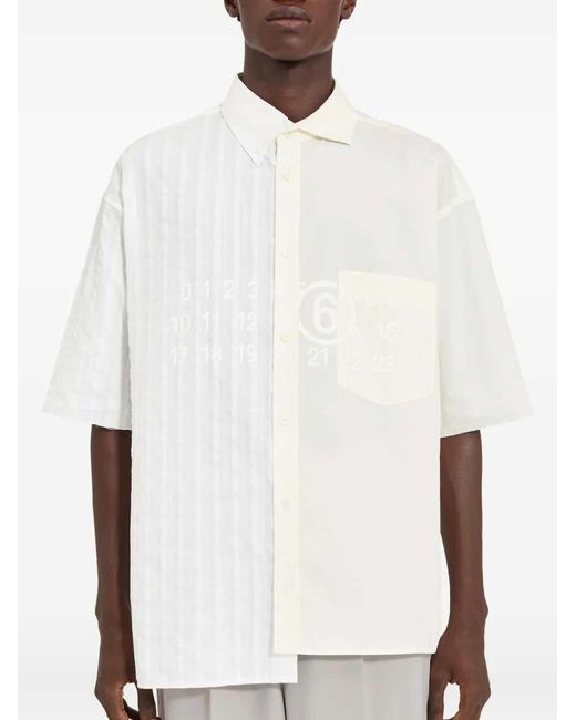 MM6 by Maison Margiela White Short-Sleeved Shirt for men