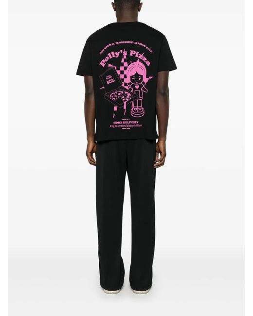 Gcds Black X Polly Pocket Pizza T-Shirt for men