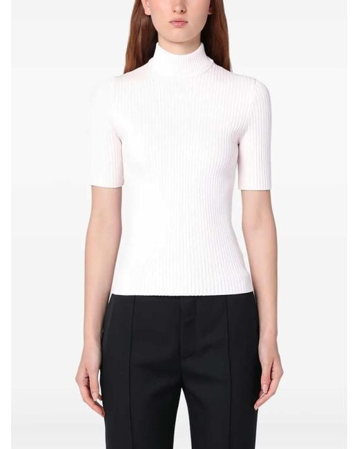 Courreges White Reedition Ribbed Sweater