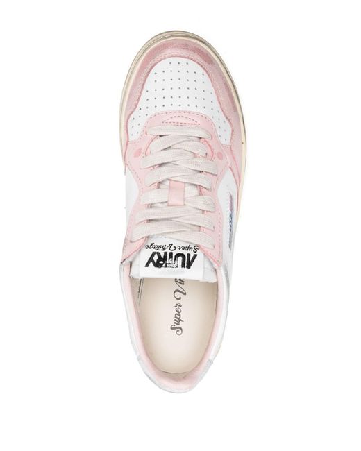 Autry White Super Vintage Medalist Low Sneakers