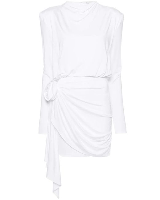 Magda Butrym White Long Sleeve Mini Dress