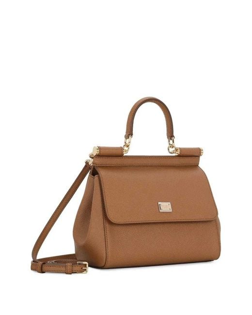 Dolce & Gabbana Brown Sicily Shoulder Bag With Handle
