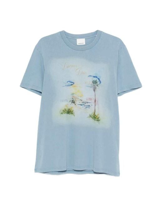 Isabel Marant Blue Honore T-Shirt With Graphic Print for men