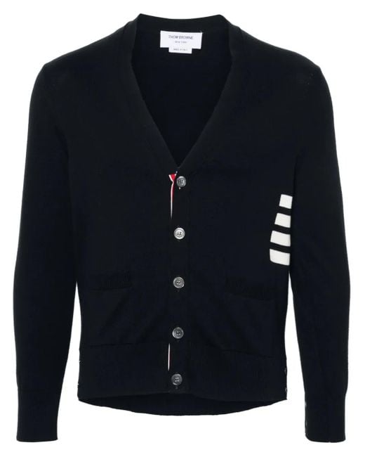 Thom Browne Blue V-Neck Cardigan for men