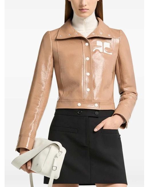 Courreges White Re-Edition Cropped Vinyl Jacket