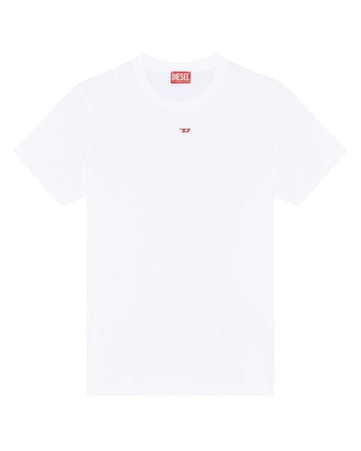 DIESEL White T-Shirt With Embroidery for men