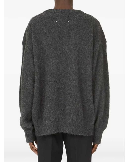 Maison Margiela Black Intarsia Sweater for men