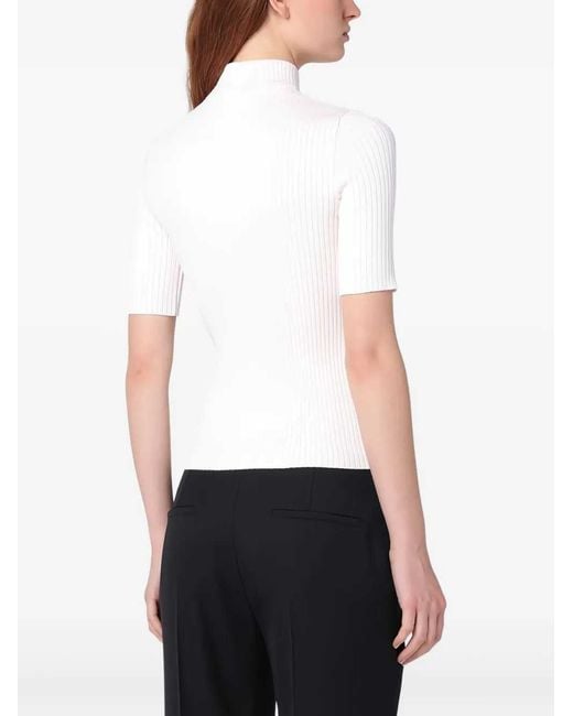 Courreges White Reedition Ribbed Sweater