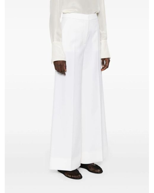 Stella McCartney White High-rise Wide-leg Trousers