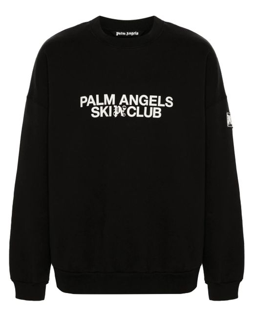 Palm Angels Black Pa Ski Club Sweatshirt for men