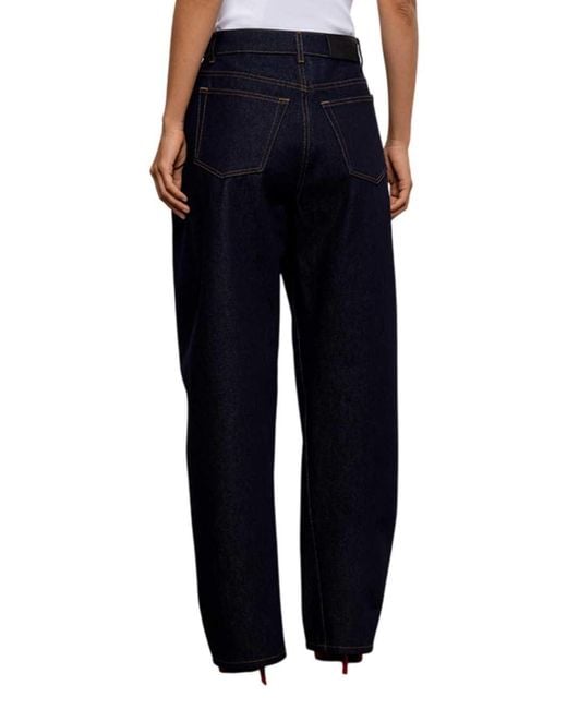 Givenchy Blue Dark Jeans With Logo Patch