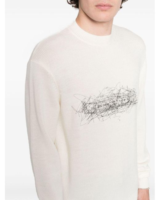 John Richmond White Ortex Sweater for men