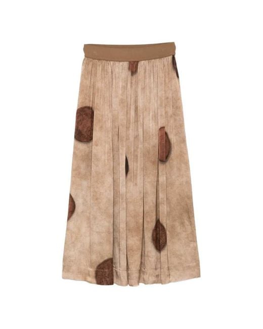 Uma Wang Natural Midi Skirt With Gillian Polka Dot Print