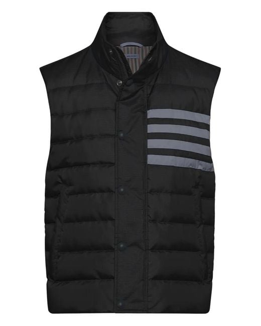 Thom Browne Black Vest With 4 Side Pockets for men