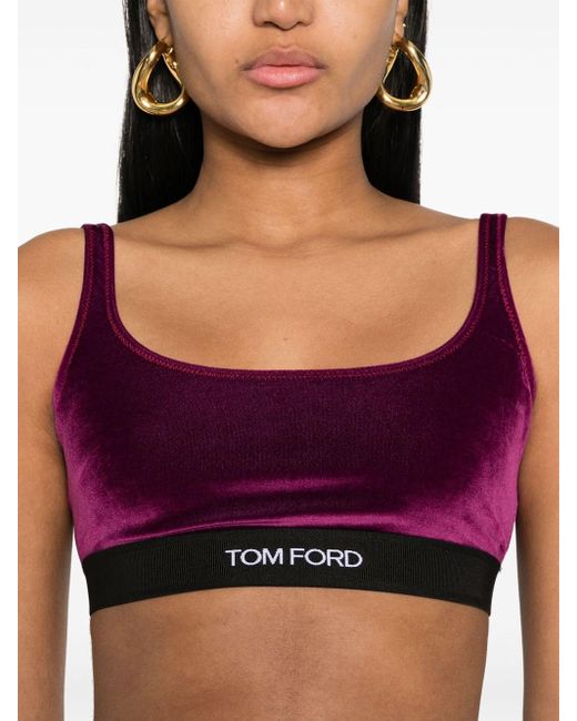 Tom Ford Purple Top With Jacquard Effect
