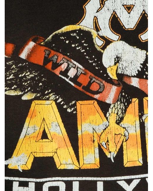 Amiri Black Oversized Massachusetts Eagle T-Shirt for men