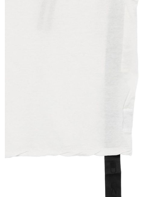 Rick Owens White Drkshdw Ziggy One-Shoulder Top With Ribbon