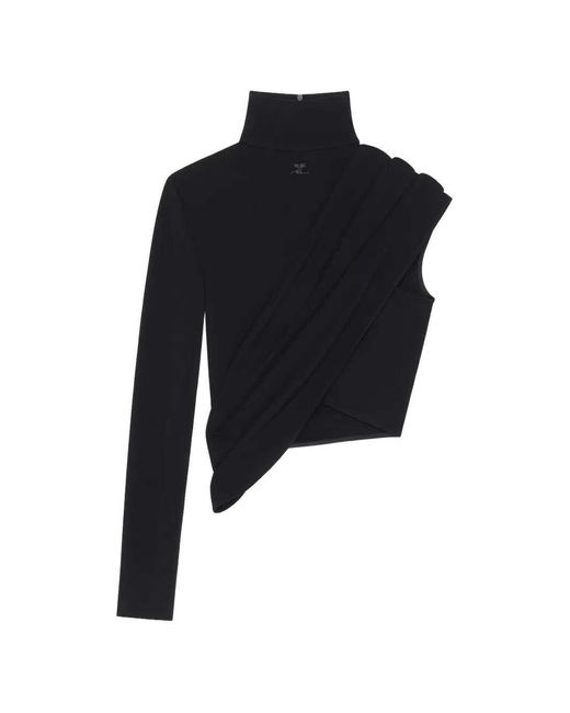 Courreges Black Asymmetric Top
