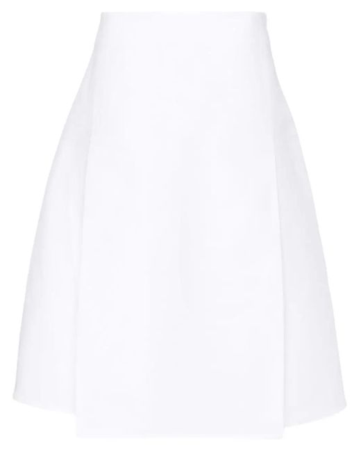 Marni White Midi Skirt With Pleat