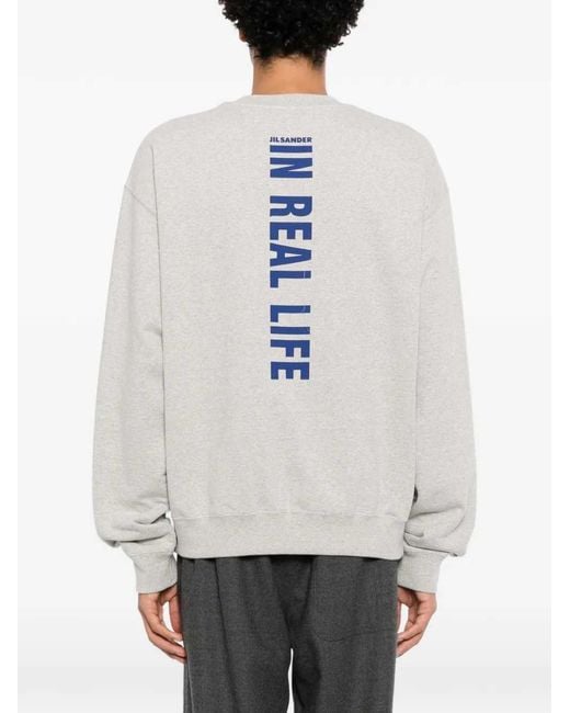 Jil Sander White Logo-Print Sweatshirt for men