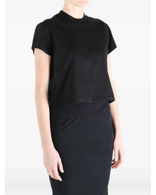 Rick Owens Black Ribbed Neckline T-Shirt