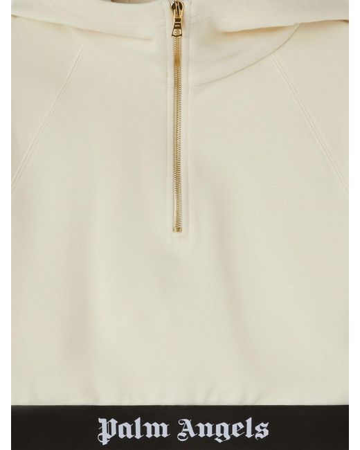 Palm Angels White Sweatshirt With Cropped Logo Band