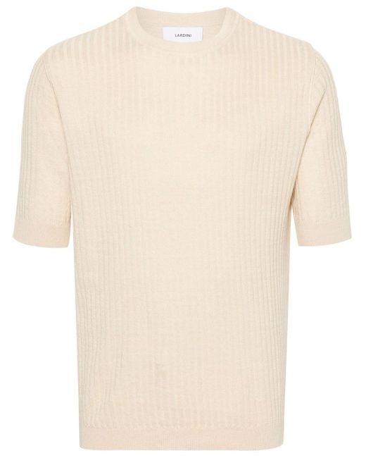 Lardini Natural Ribbed Sweater for men