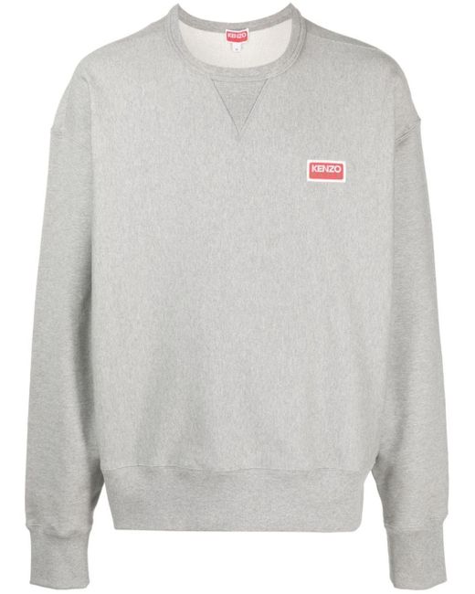 KENZO Gray Sweatshirt With Logo Application for men