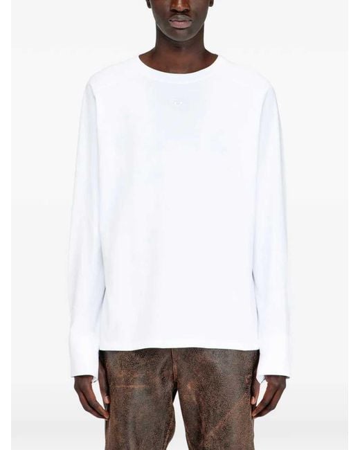 DIESEL White Kristian Long-Sleeve T-Shirt for men