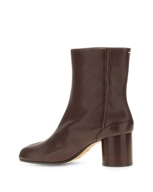 Maison Margiela Brown Leather Tabi Ankle Boots