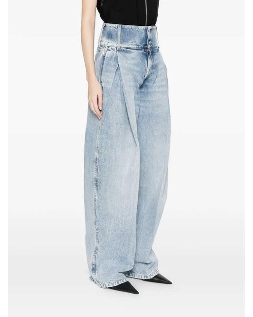 Sportmax Blue Pleated Jeans
