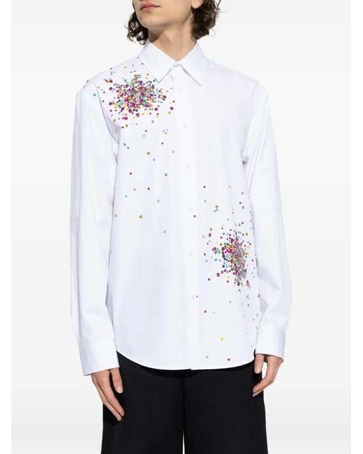 Dries Van Noten White Shirt 00910-Caper Emb 3293 M.W.Shirt for men
