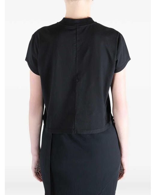 Rick Owens Black Ribbed Neckline T-Shirt