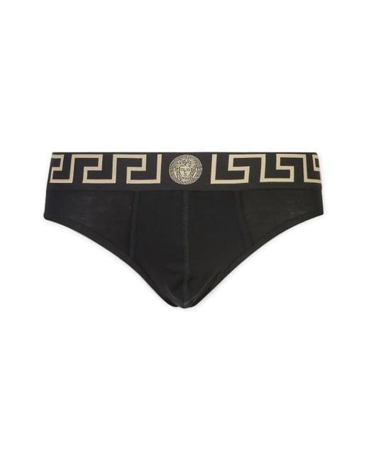 Versace Black Set Of Greca Medusa Head Briefs for men