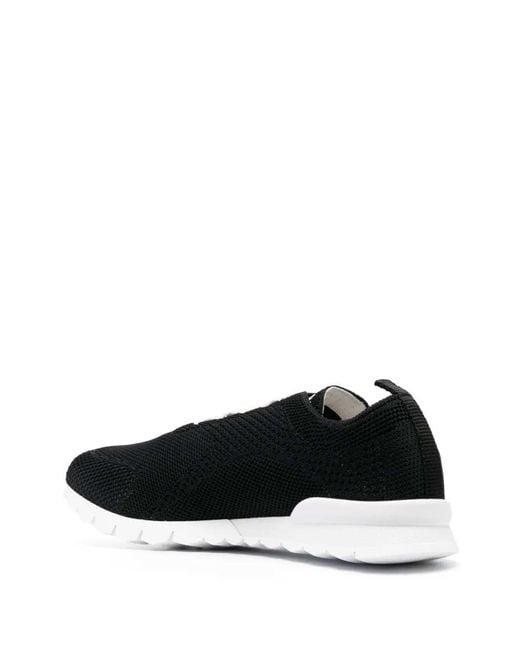 Kiton Black Embroidered Sneakers for men
