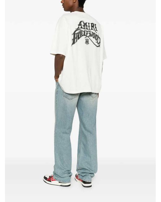Amiri White Logo-Print T-Shirt for men