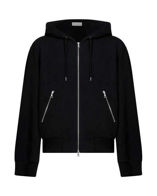 Dries Van Noten Black Oversized Zip-Up Hoodie for men