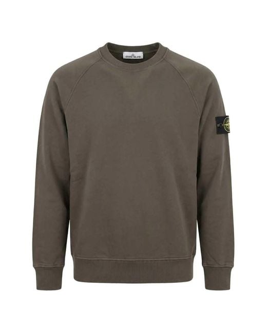 Stone Island Gray Raglan-Sleeve Sweatshirt for men