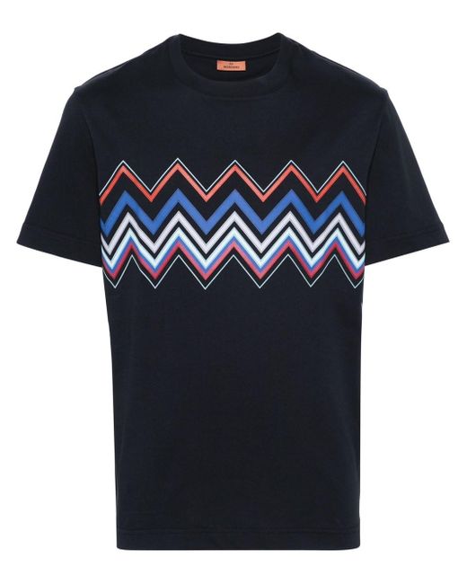 Missoni Black Zigzag Cotton T-Shirt for men