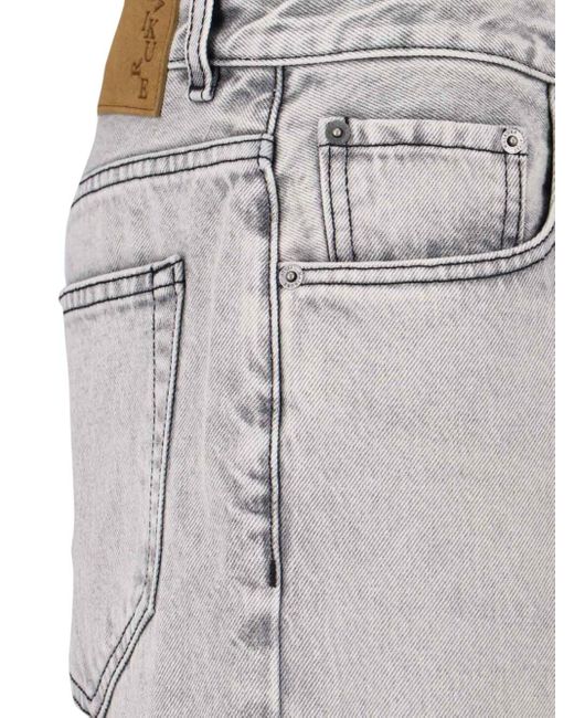 Haikure Gray "Bonnie" Straight Jeans