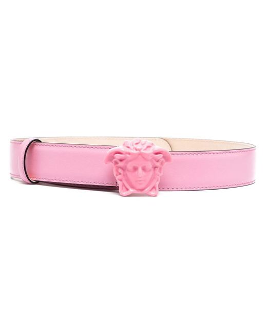 Versace Pink Medusa Belt With Buckle
